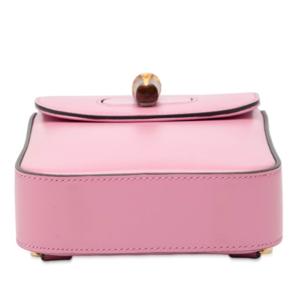 GUCCI Authentic Pink Leather Bamboo Backpack - Picture 3 of 7